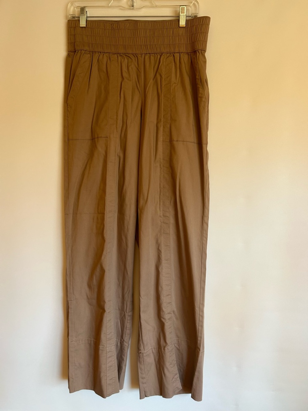 ANY BODY LYOCEL 2% SPANDEX NEURAL TAN ELASTIC WAIST HAS POCKETS WOMEN’S PANTS S